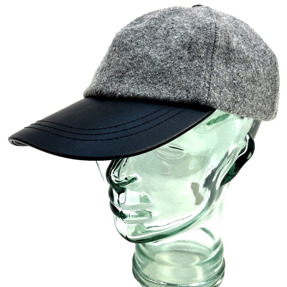 ADAMS Unisex Adjustable Cap Wool Blend Hat Heather Gray Black Bill‎